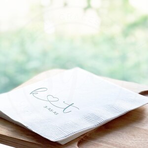 Initial Heartstrings Wedding Monogram Napkins