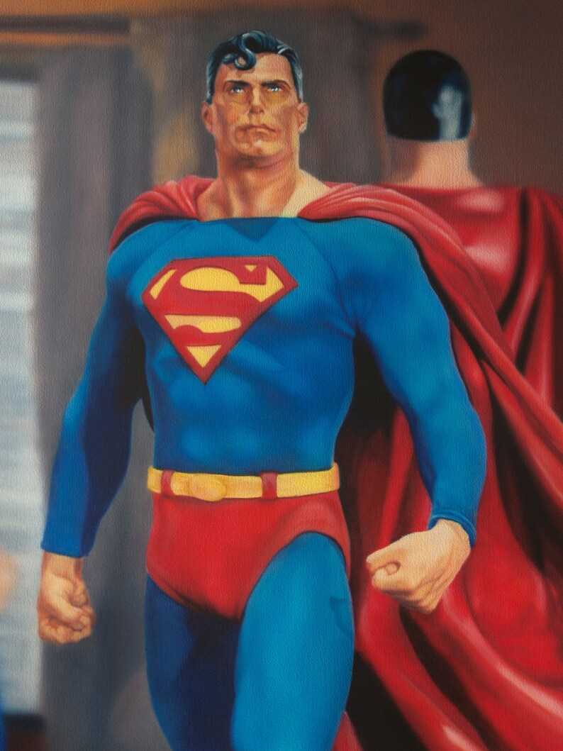 Superman Painting Original Hand Made Acrylic Canvas Art Etsy