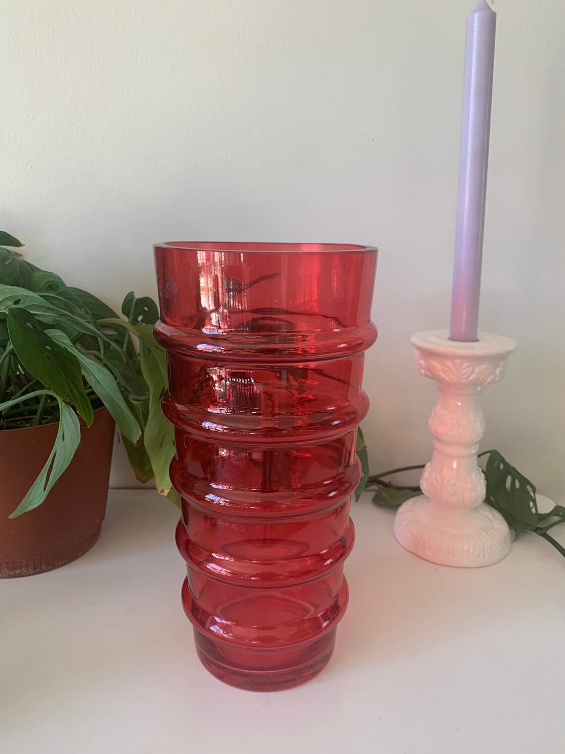 Red Vase Etsy