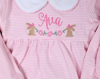 Easter Bubble and Dress for baby, toddler & big girl | Spring, Bunnies, Name, monogram, or initial | Birthday outfit, Easter outfit, Cute