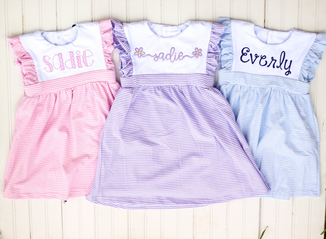 Monogram Dress for Toddlers and Girls Personalized Name Etsy