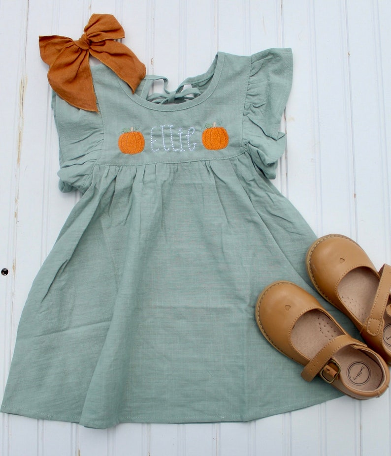 Pumpkin Dress Monogrammed Personalized Cute Fall Outfit - Etsy