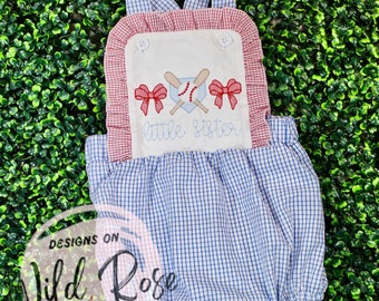 Cute Baseball Bubble, Little Sister, Red white and Blue, Bows | Personalized | Softball, America, Braves, MLB, Red Sox, Cubs, Rangers