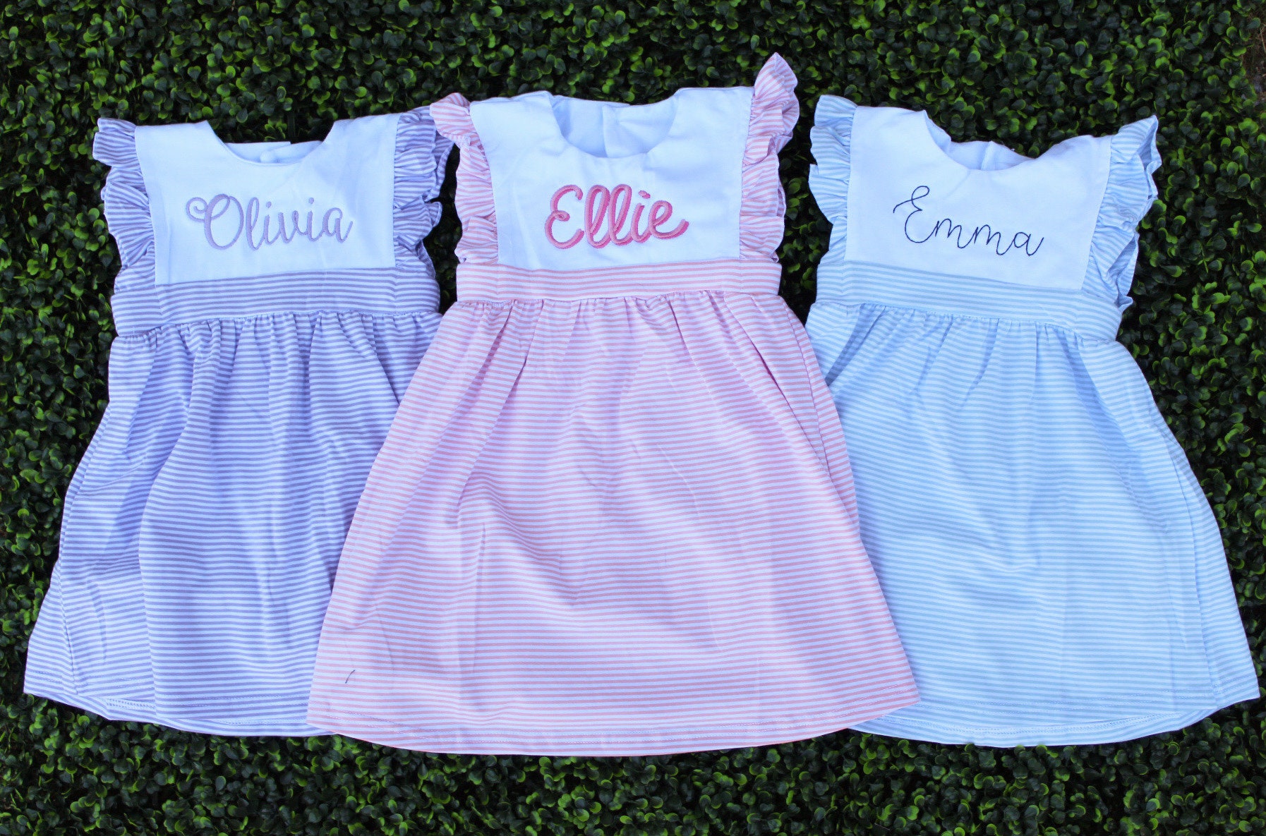 Monogram Dress for toddlers and girls | personalized name | cute, twirly, flutter, soft cotton, Spring outfit, summer dress, family pictures