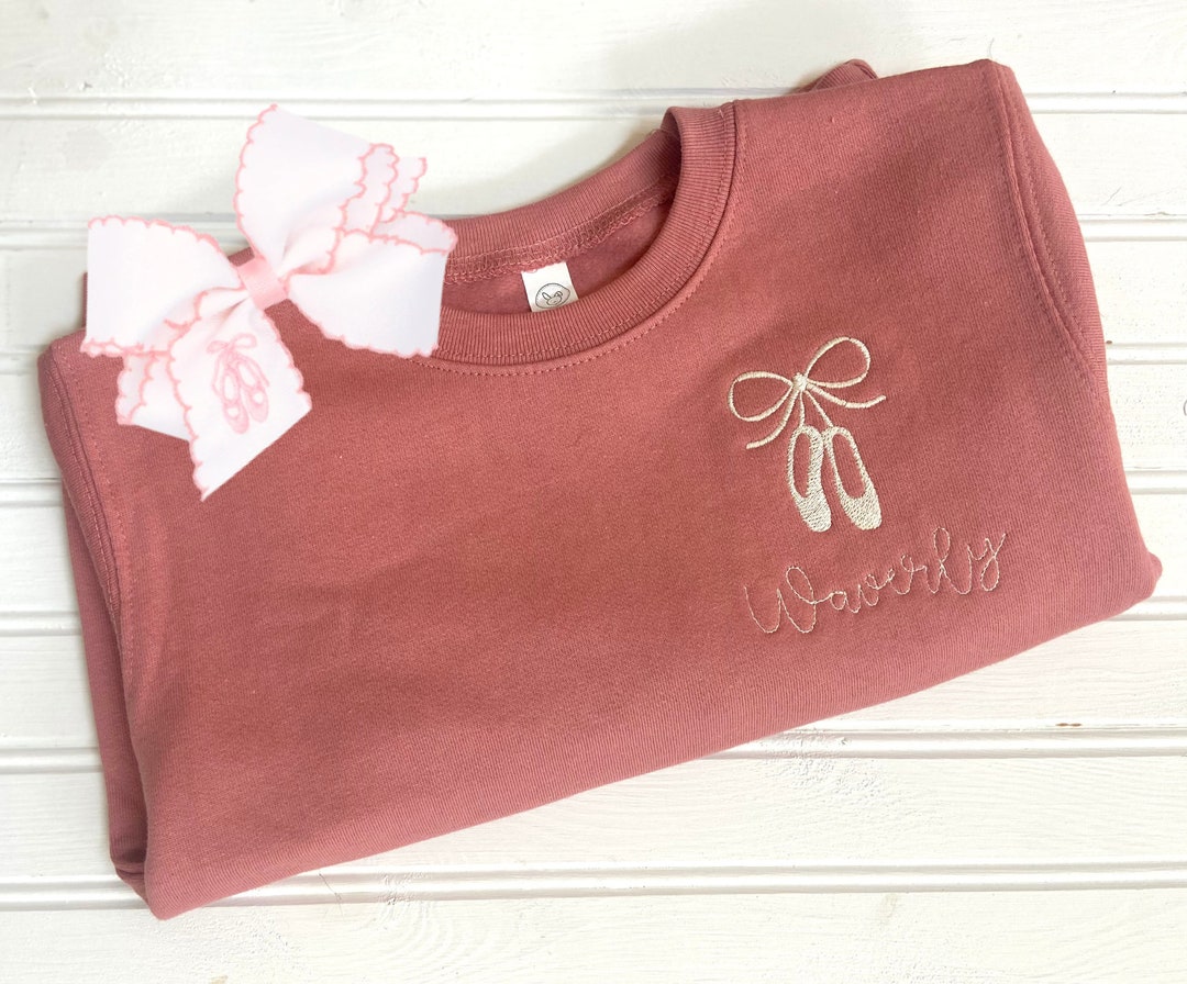 Ballerina Sweater Ballet Slippers Personalized Monogram or Initial