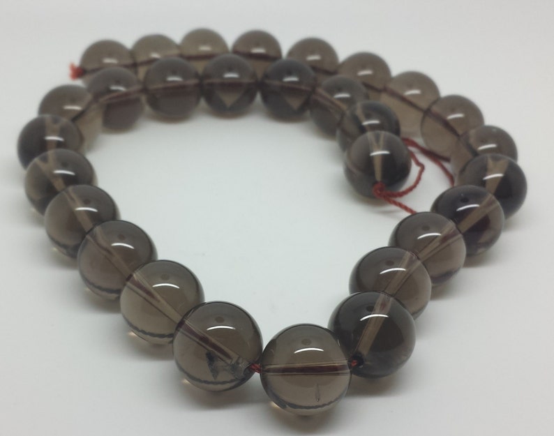 Smokey Quartz Orb Beads 12 strand