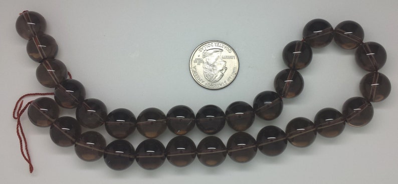 Smokey Quartz Orb Beads 12 strand