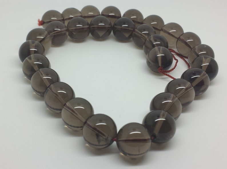 Smokey Quartz Orb Beads 12 strand