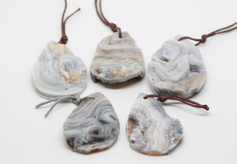 Natural Druzy Teardrops