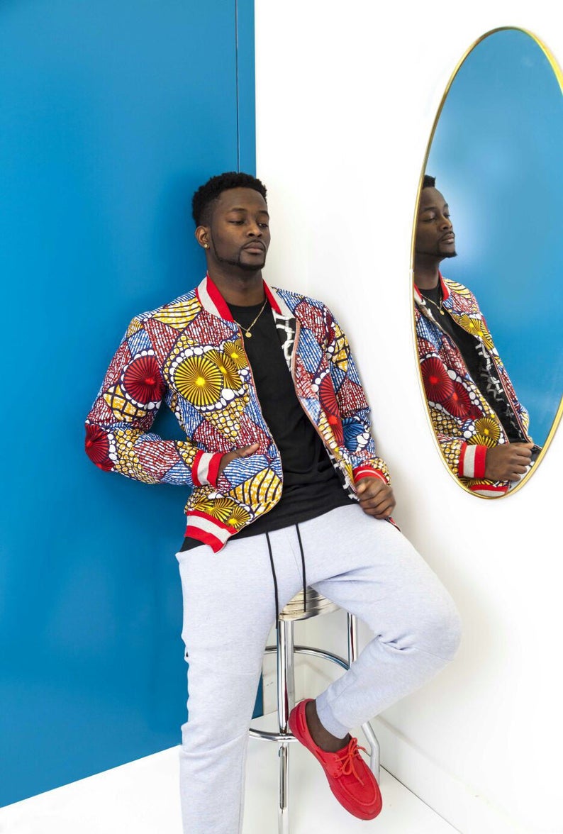 African Bomber Jacket men image 3