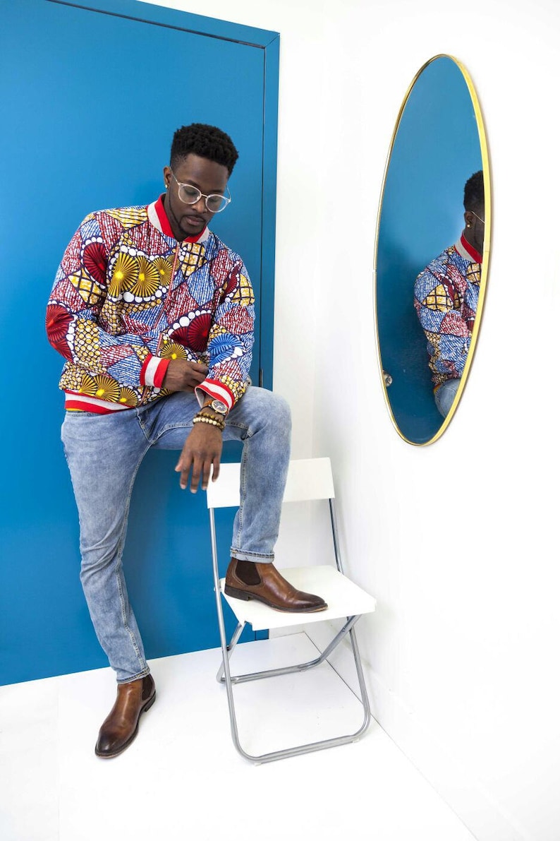 African Bomber Jacket men image 1