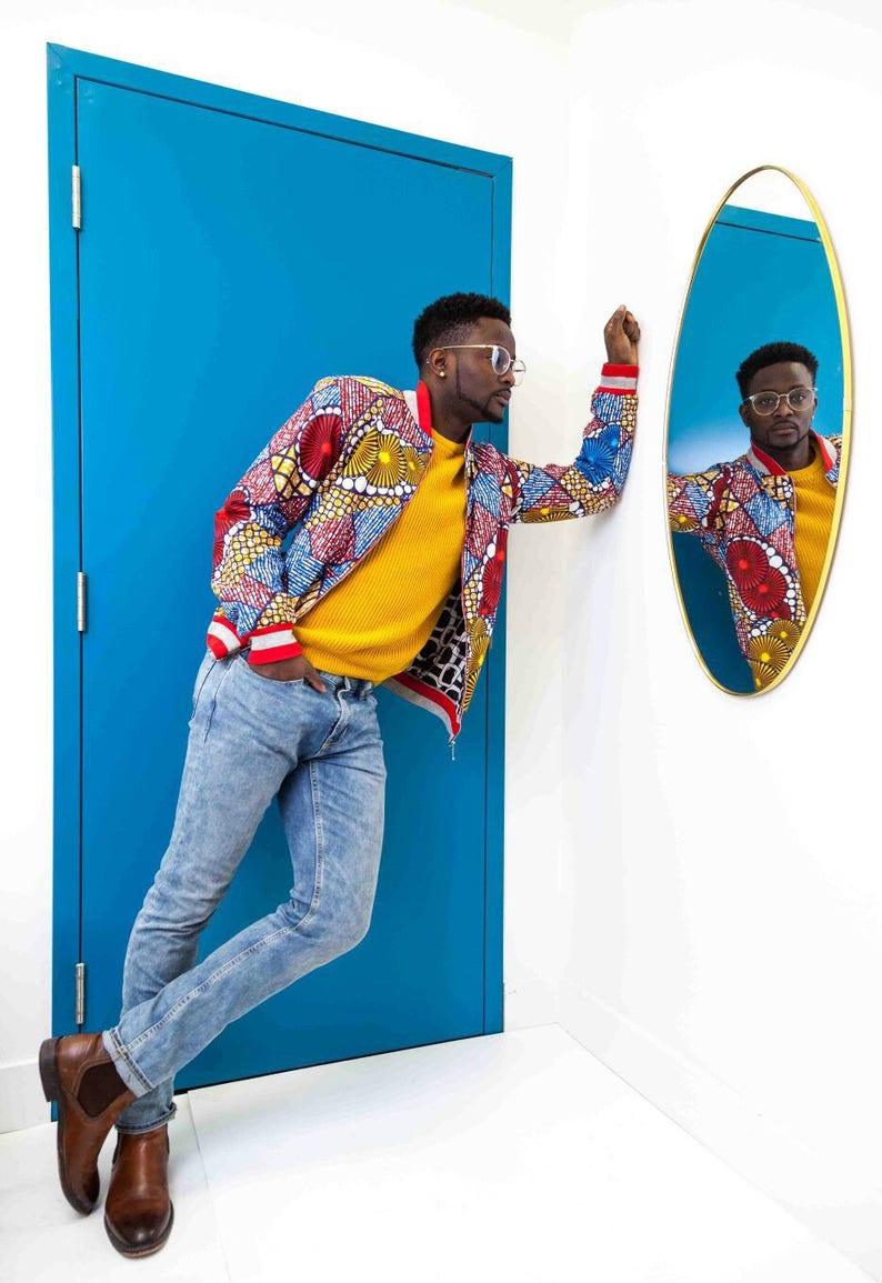 African Bomber Jacket men image 4