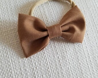 Tan Baby bow headband