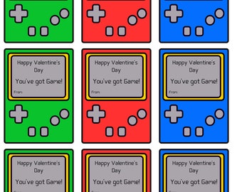 Printable Valentine Cards for Boys, gamer valentine card, kids printable valentine card, kids classroom valentine exchange cards