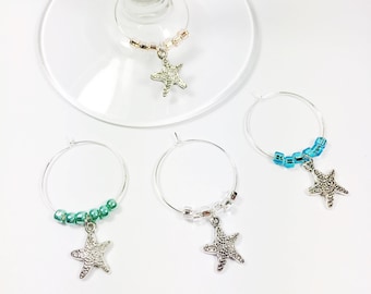Starfish Wine Charms / Wine Glass Markers