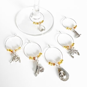 Montana Wine Charms Set / Yellowstone Gifts / Wine Glass Tags / Wine Lovers Gift / Gift for Women