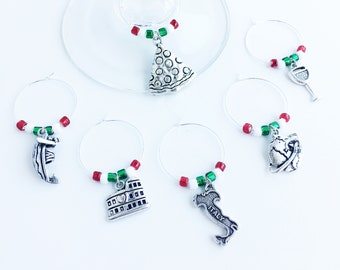 Italy Wine Charms / Italy Gifts / Italian Gifts for Woman / Travel Gifts for Women