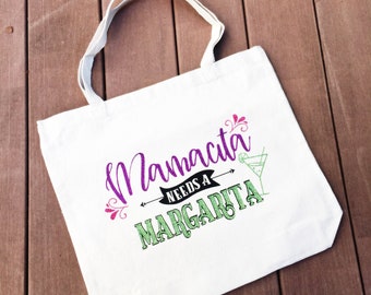 Margarita Lover Beach Tote Bag Personalized Regular Front