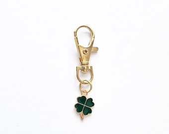 Coach Bag Charm Four Leaf Clover Olive Green Irish Shamrock