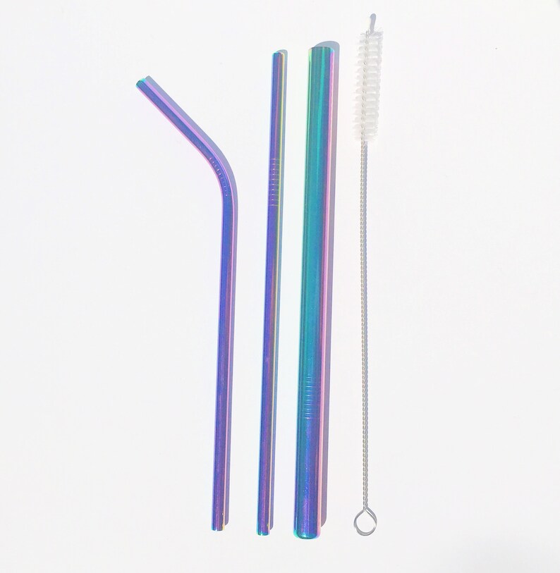 Rainbow Drinking Straw / Reuseable Straw / Stainless Steel Straw / Metal Straws image 5