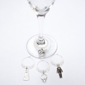 Wedding Wine Charms / Newly Engaged Gifts / Just Engaged Gift / Unique Wine Charms image 3
