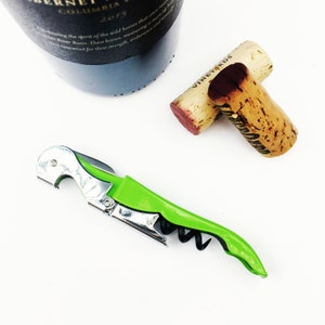 Green Wine Opener / Custom Wine Opener / Corkscrew Gift / Wine Lover Gift