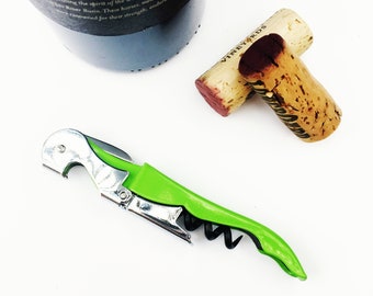Green Wine Opener / Custom Wine Opener / Corkscrew Gift / Wine Lover Gift