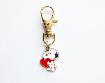 Inspirational Peanuts Character Purse Charm for Valentine's Day / Character Charm / Zipper Charms / Cute Charm