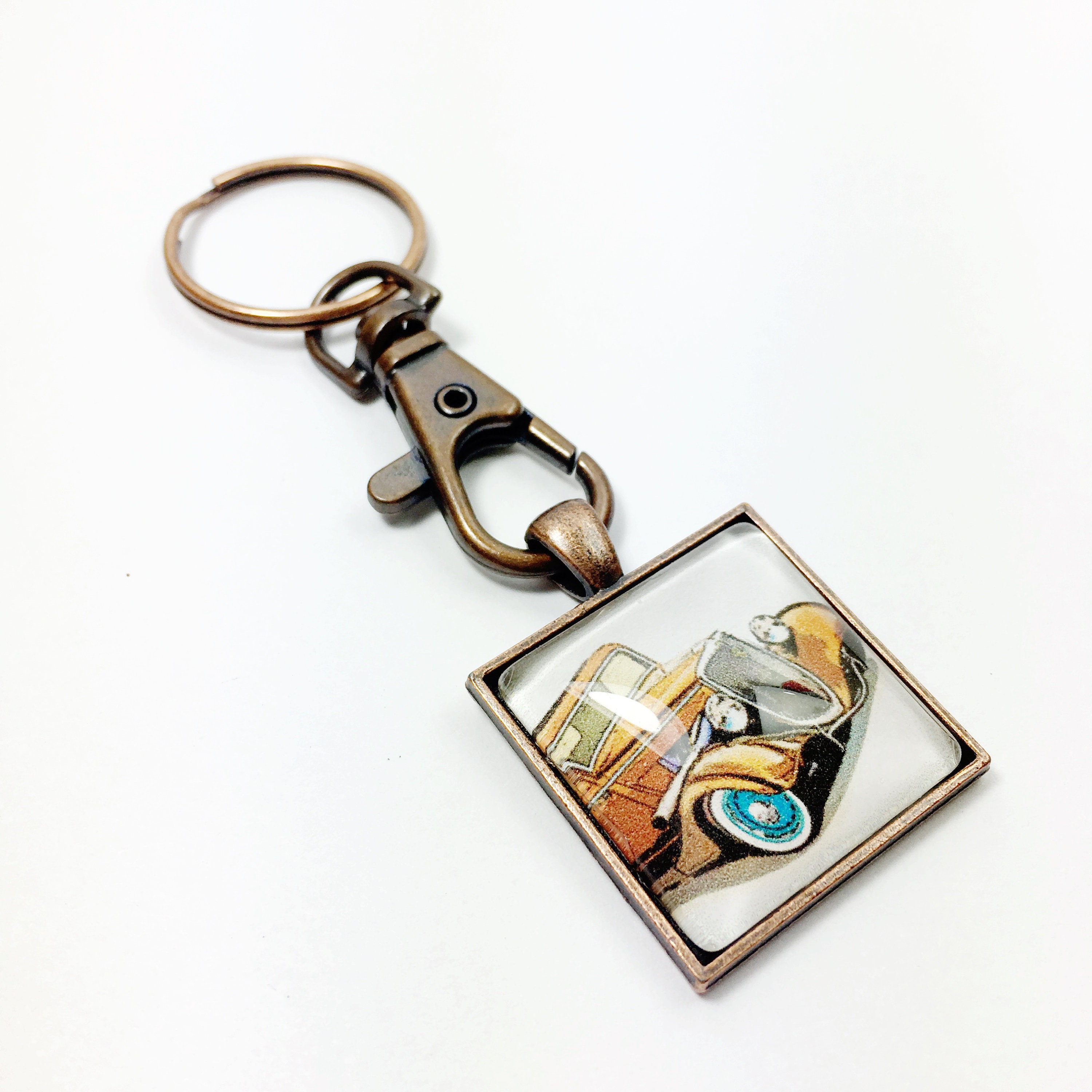 Hot Rod Keychain / Gift for Him / Mens Keychain / Keychain for Etsy