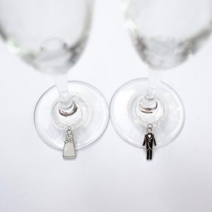 Wedding Wine Charms / Newly Engaged Gifts / Just Engaged Gift / Unique Wine Charms image 2