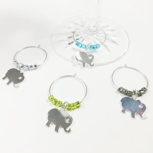 Elephant Wine Charms / Elephant Baby Shower / Gifts for Her / Wine Lover Gift