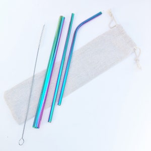 Rainbow Drinking Straw / Reuseable Straw / Stainless Steel Straw / Metal Straws image 9