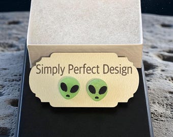 Glow-in-the-Dark Alien Earrings: Hypoallergenic Rave Jewelry