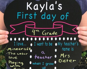 First Last Day Of School Board - Chalkboard Sign- Customize your own - Reusable Sign - End of School - chalkboard paper signs