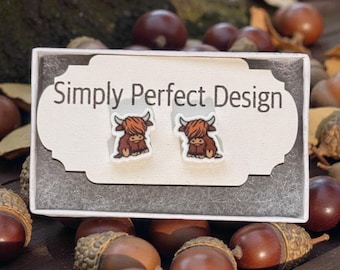 Hypoallergenic Highland Cow Stud Earrings – Fun Animal Fashion