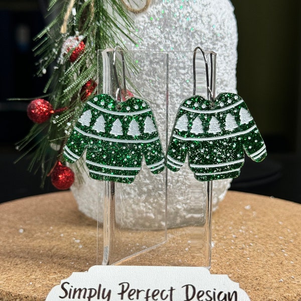 Ugly sweater earrings | Hypoallergenic Ugly Sweater Christmas Earrings |  Handmade Christmas Jewelry Holiday Ugly Sweater | Holiday Jewelry