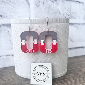 Handmade Hypoallergenic Ohio State Earrings - Show Your Buckeyes Pride in Style! - Great for the most Sensitive Ears