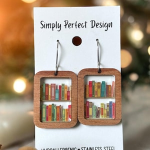 Book Lover Earrings Hypoallergenic Lightweight Jewelry for Women Readers & Teachers, Cute Book Club Gift for Her