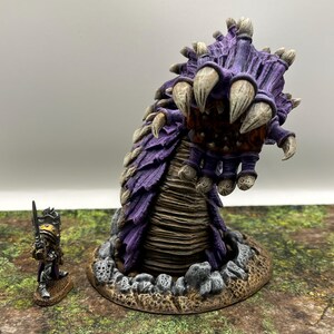 Made to Order Hand Painted Goremaw/Purple Worm Miniature - DnD, D&D, Pathfinder, TTRPG