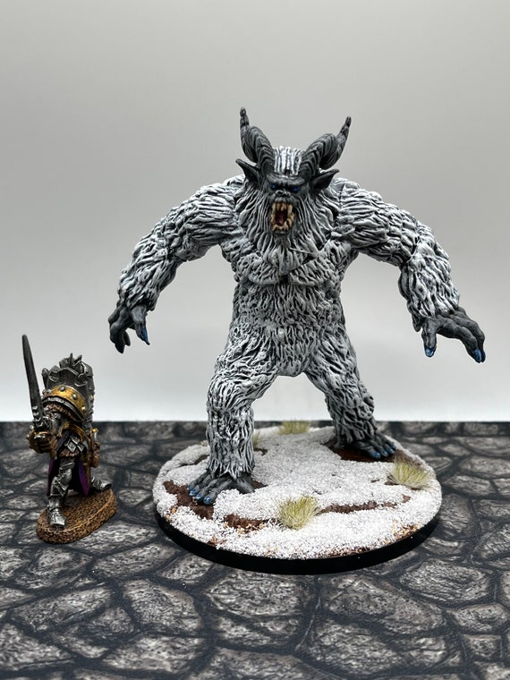 Hand Painted Abominable Yeti Miniature D&D, Dnd, Pathfinder, TTRPG