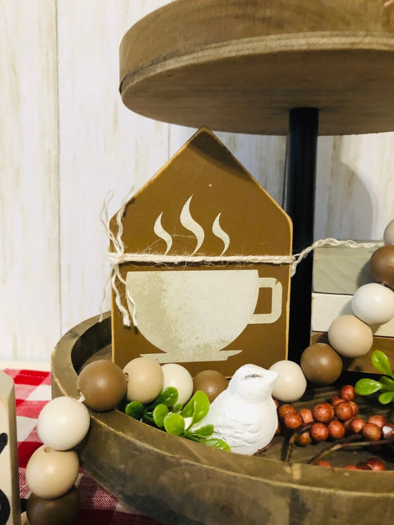 Coffee tiered tray decor bundle Coffee rolling pin Coffee Etsy