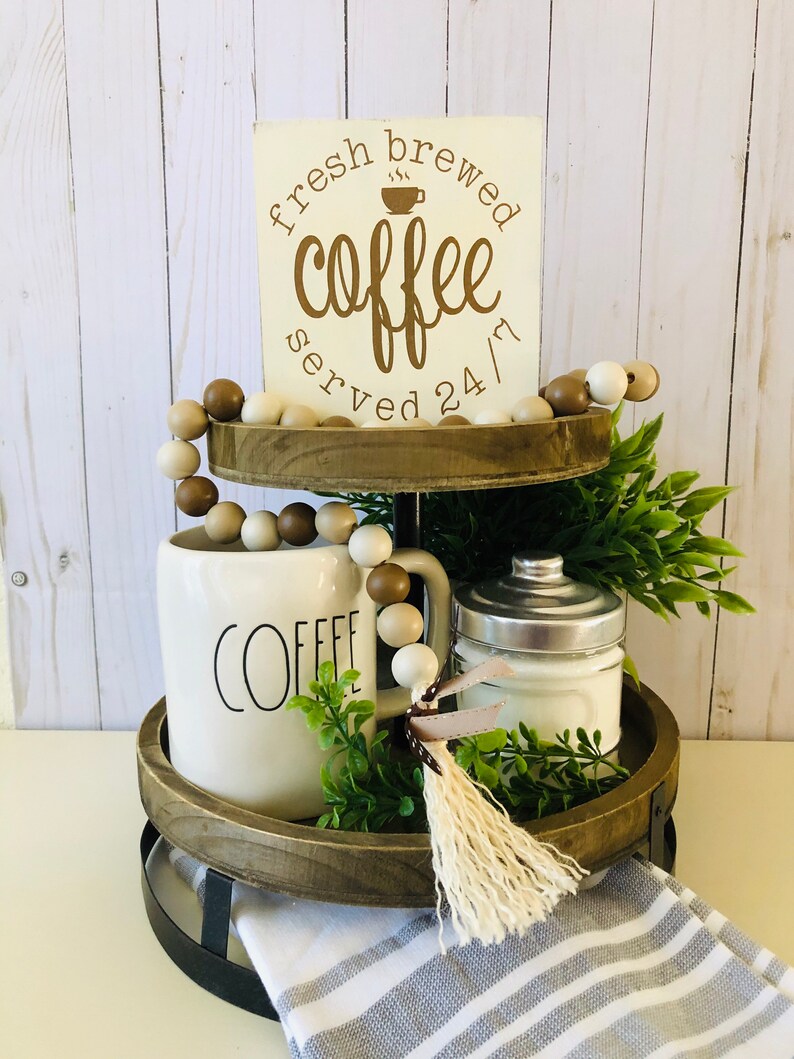 Coffee tiered tray decor bundle Coffee rolling pin Coffee Etsy