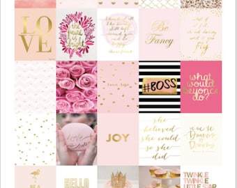 Pink and Gold Stickers for Erin Condren Life Planner - {Digital Download}