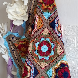 Crochet baby blanket.Persian tiles crocheted blanket.Pattern and design by Janie Crow.
