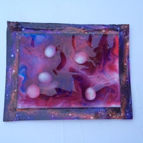 Sensory gel 'squish' bag Galaxy theme