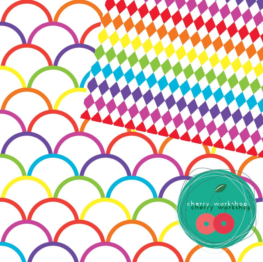 Rainbow Digital Paper Pack rainbow Patterns - Etsy