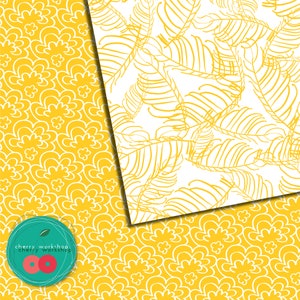 Gult digitalt papper "Bright Sun" digitalt pappersset sommarmönster, utskrivbart, kommersiellt bruk, digital scrapbooking, sommar, sol, gul bild 4