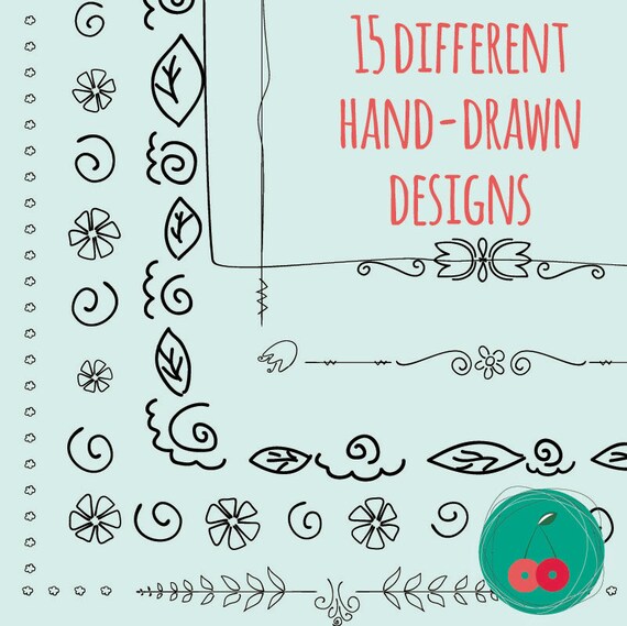 Download Doodle Borders Spring Doodle Borders Floral Etsy