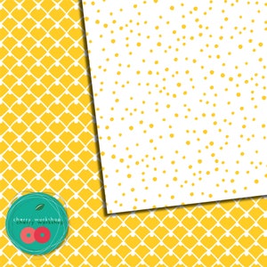 Gult digitalt papper "Bright Sun" digitalt pappersset sommarmönster, utskrivbart, kommersiellt bruk, digital scrapbooking, sommar, sol, gul bild 3