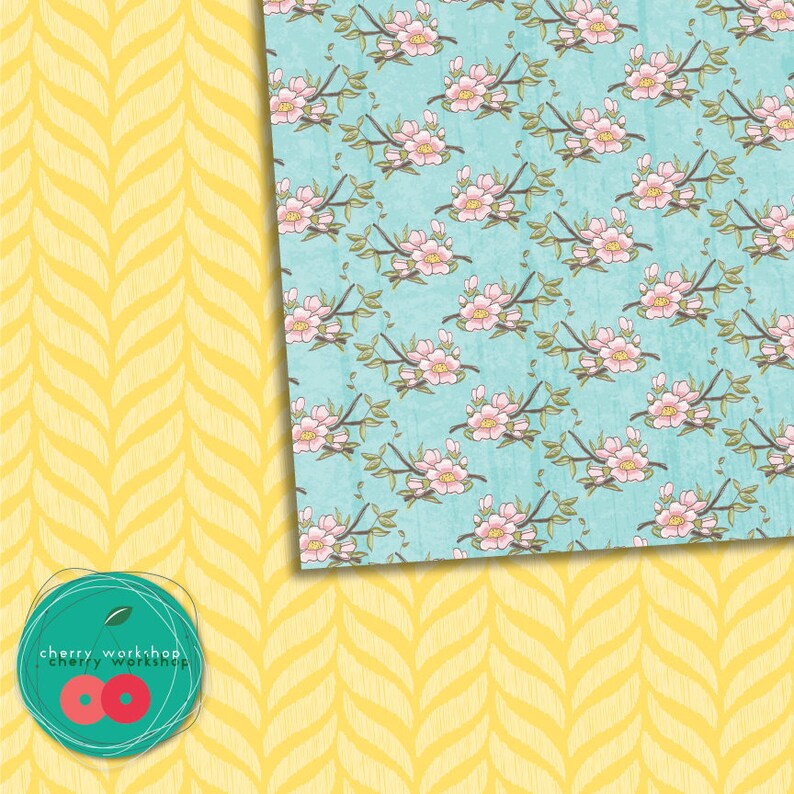 Pastel Digital Paper spring is Here Floral Digital Paper Pack for ...